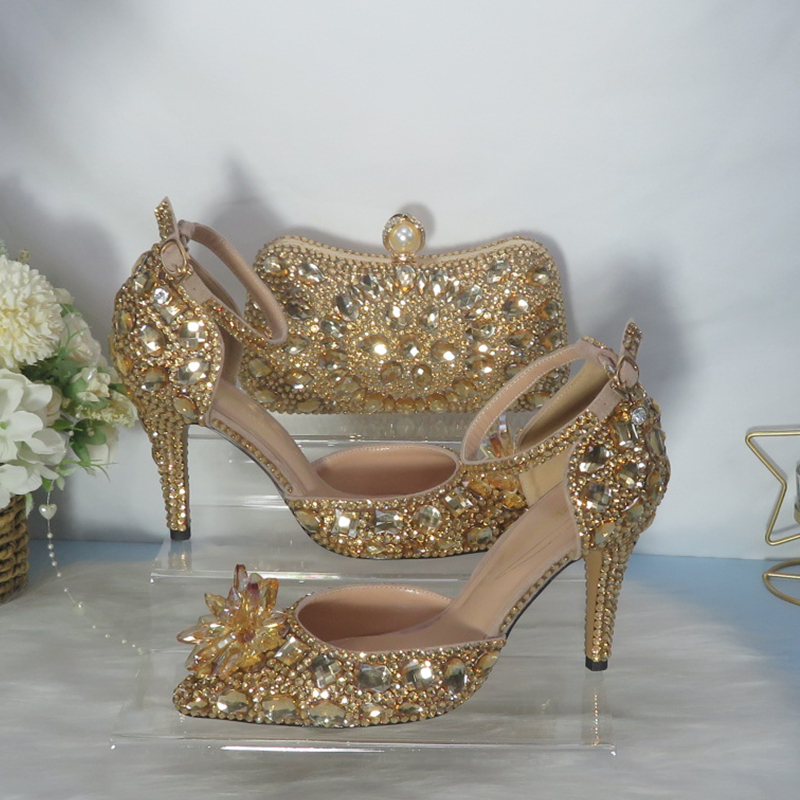 2021New  Golden crystal Bridal - đánh giá và giá Women Bags Golden