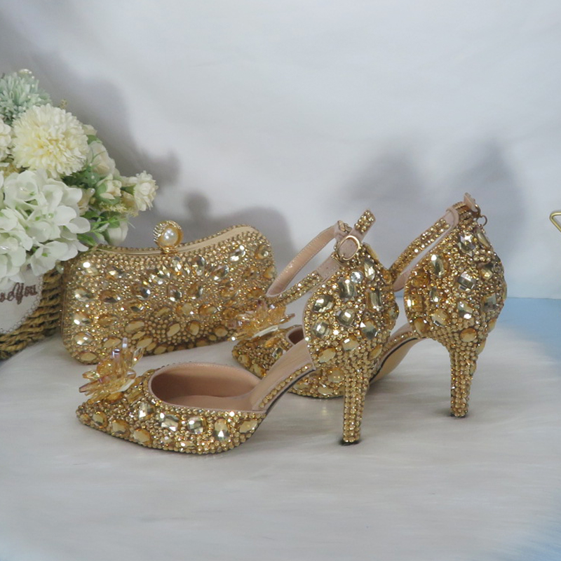 2021New  Golden crystal Bridal - đánh giá và giá Women Bags Golden
