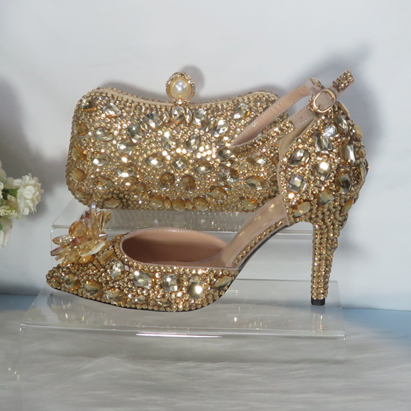 2021New  Golden crystal Bridal - đánh giá và giá Women Bags Golden