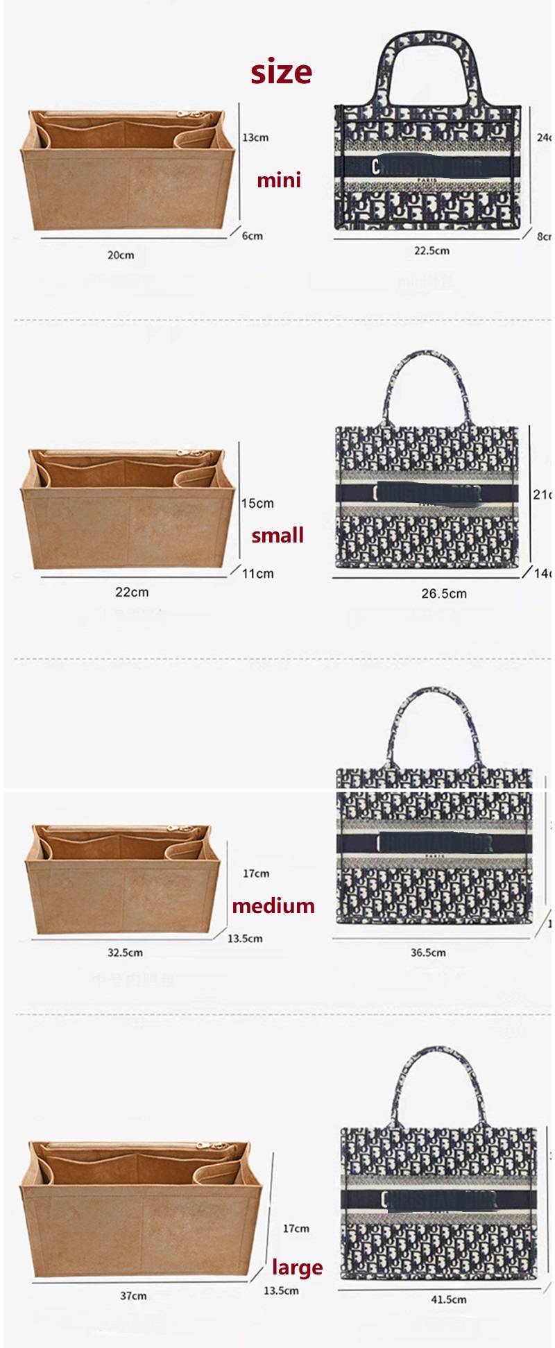 Makeup Bag For Dior Book Tote  - đánh giá và giá Women Bags Dior