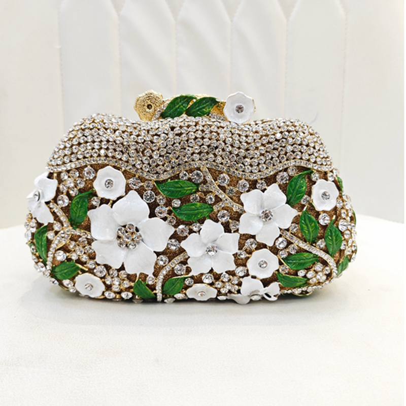 Gold Metal Flower Diamond Even - đánh giá và giá Women Bags Golden