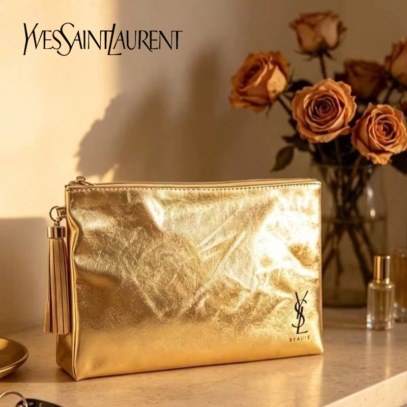 YSL Golden Cosmetic Bag, Porta - đánh giá và giá Women Bags Golden