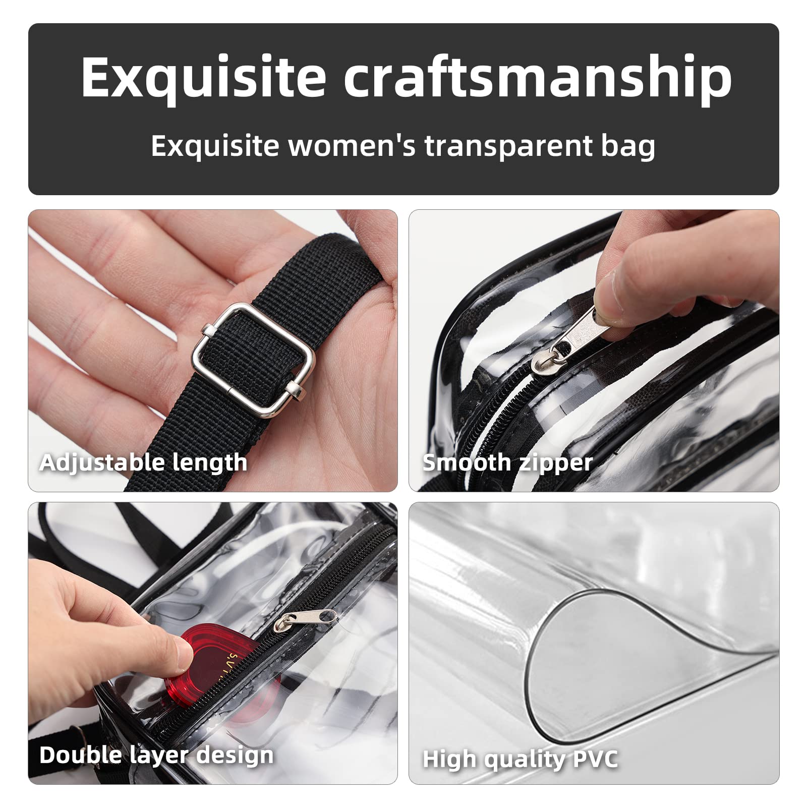1-10PCS Women Clear Crossbody  - đánh giá và giá Women Bags And Purses